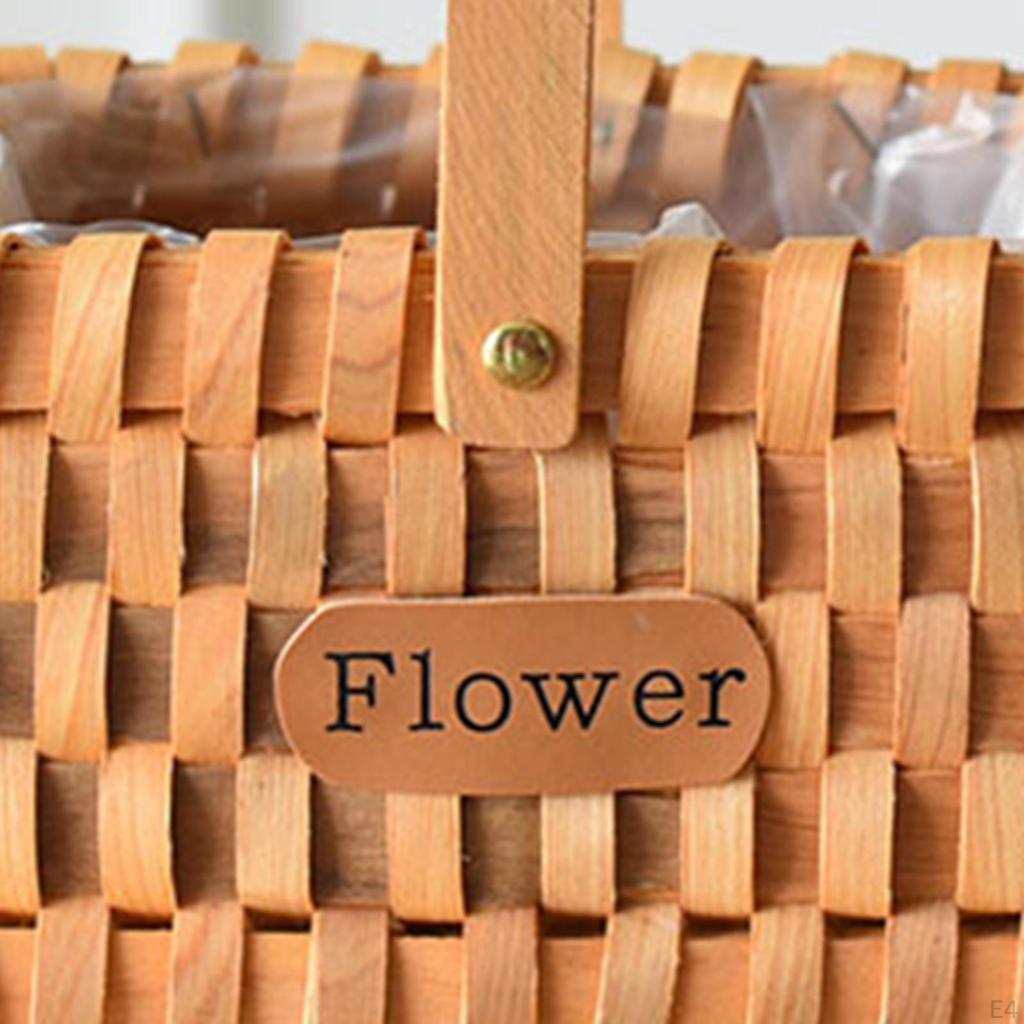 Decorative Hanging Rattan Woven Flower Hand Baskets Pinic Storage Containers for Tabletop Home and