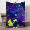 Anime Pokemon Pikachu Flannel Blanket 3D Printed Cool Lightning Pattern Throw Blanket All Season Portable Travel Blanket 2026
