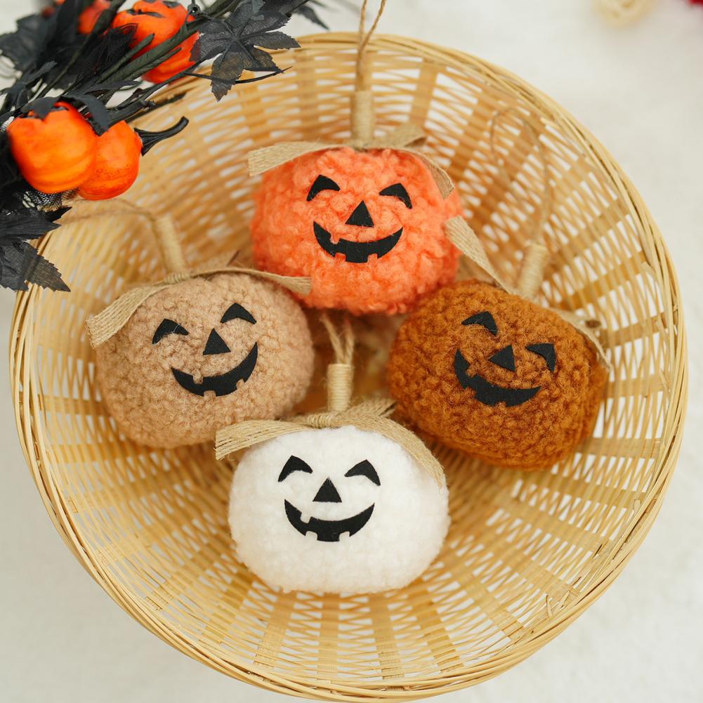 Halloween Pumpkin Decoration Pumpkin Grimacing Figure Festive Pumpkin Face Doll Hanging Ornaments for Halloween Party