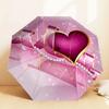 1pc Heart Pearls Automatic Folding Umbrella, Heavy Duty 8 Rib Iron Frame,  Suitable for Travel, Daily Use, Birthday, Decor Gift m0104053
