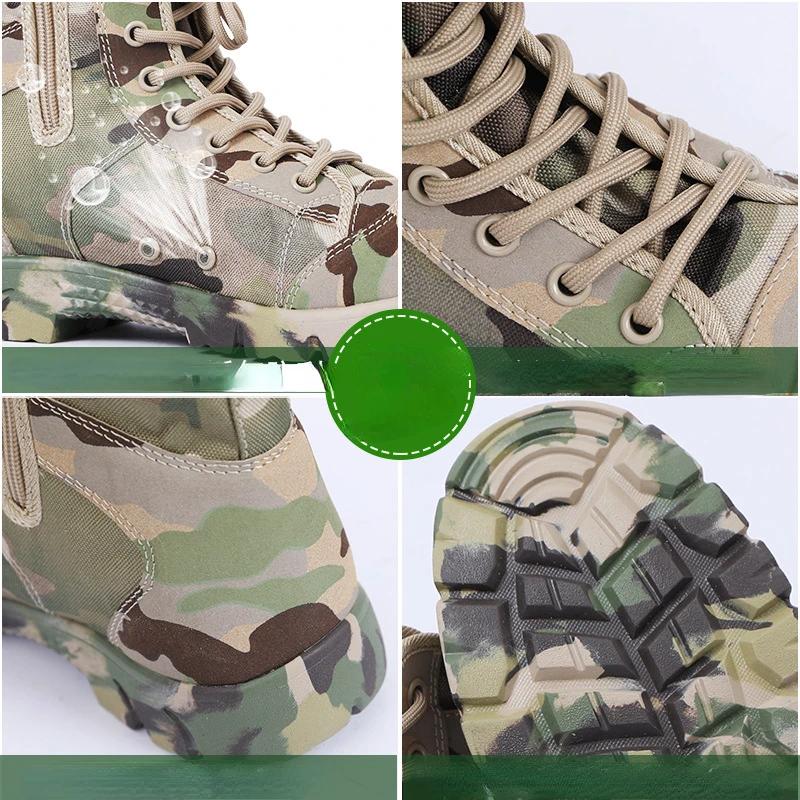 Fashion Tactical Men Boots Special Force Leather Waterproof Desert Combat Men Ankle Boots Work Shoes Plus Size Hiking Shoes Boots Men