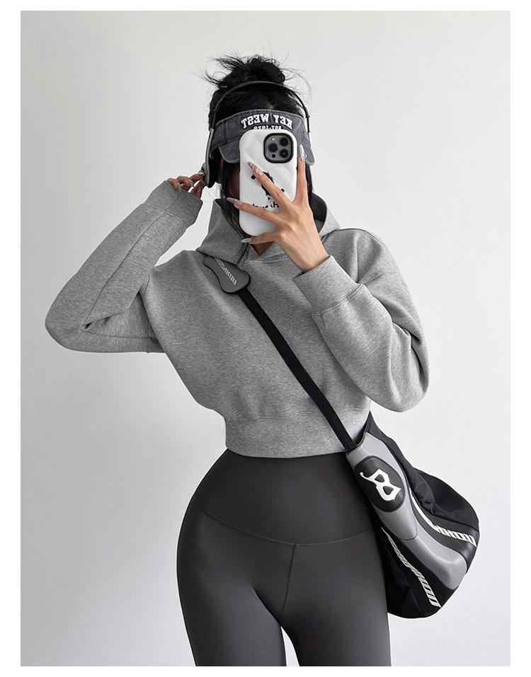 2025 Stylish American Winter Hooded Sweatshirt: Versatile, Loose Fit, High-Waisted, Trendy Top