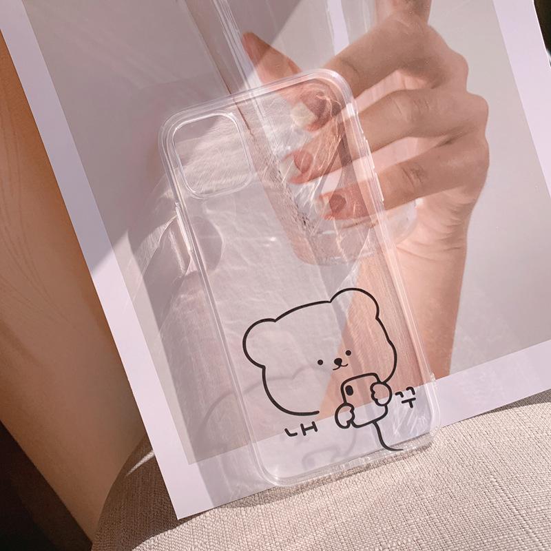 Einfaches Zeichenbär für IPhone16 für Apple Handyhülle 15 Neu 17Air Transparent 8plus Silikon 14 für 11
