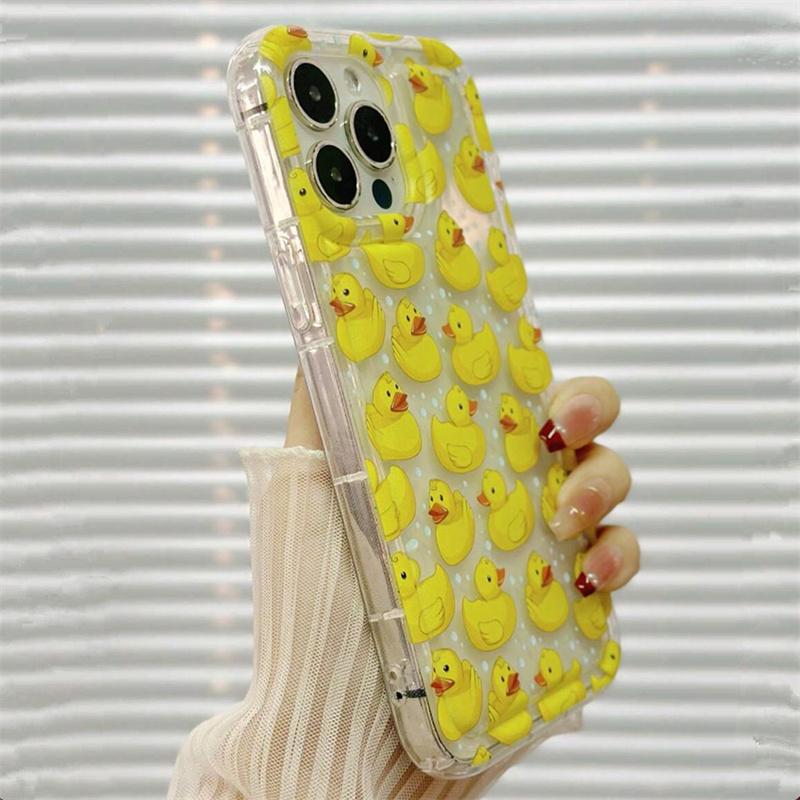 Case for Samsung Galaxy S25 S24 S23 S22 Ultra Plu FE Cases Yellow Duck Painted TPU Cover for A53 A52 A14 A54 A55 A35 A15 Case
