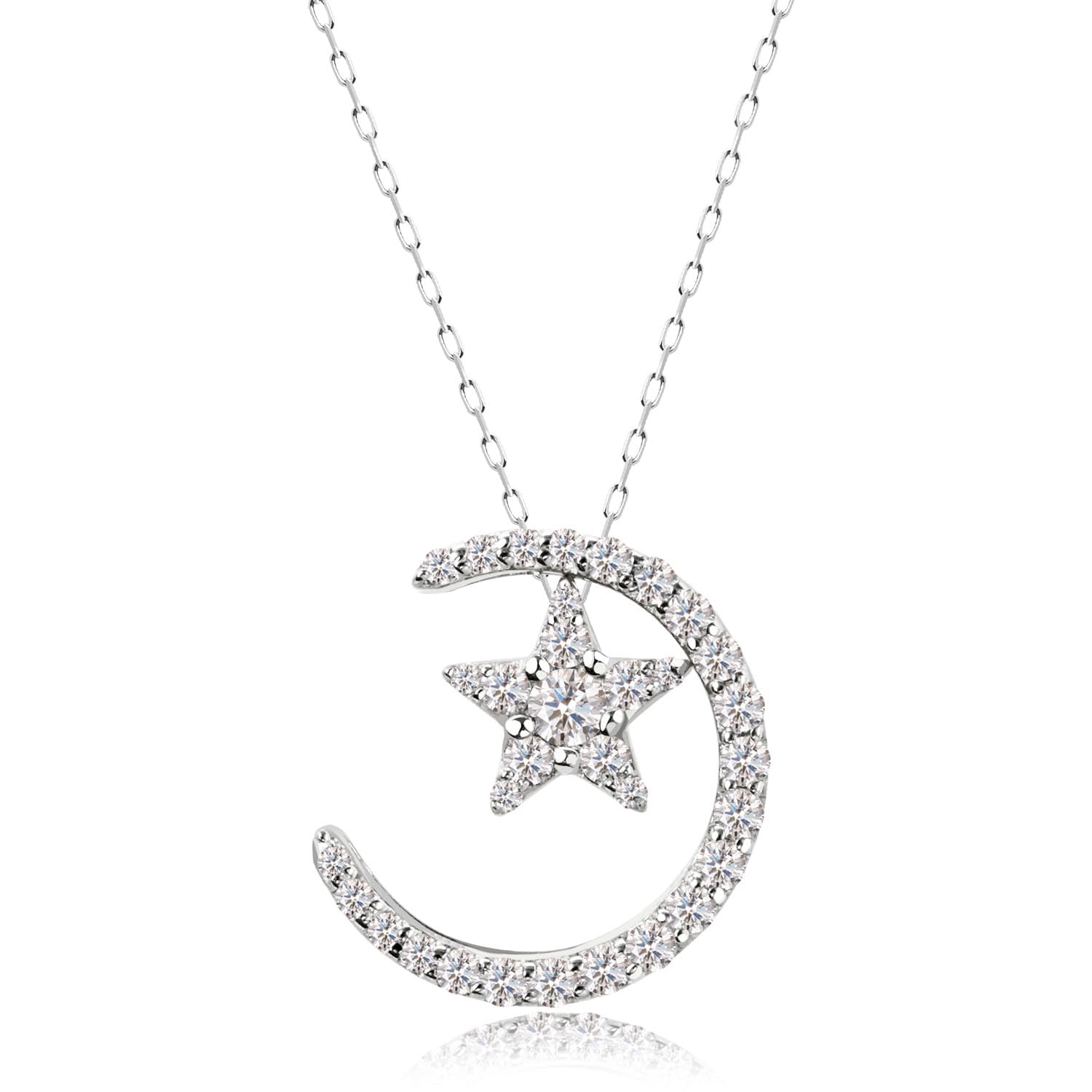 

Moon Diamond Necklace Platinum PT900 [Lara Christie] 0.25ct lp37-0007-pt платиновий