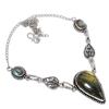 Labradoriet Edelsteen Handgemaakte 925 Sterling Zilveren Sieraden Ketting 18"