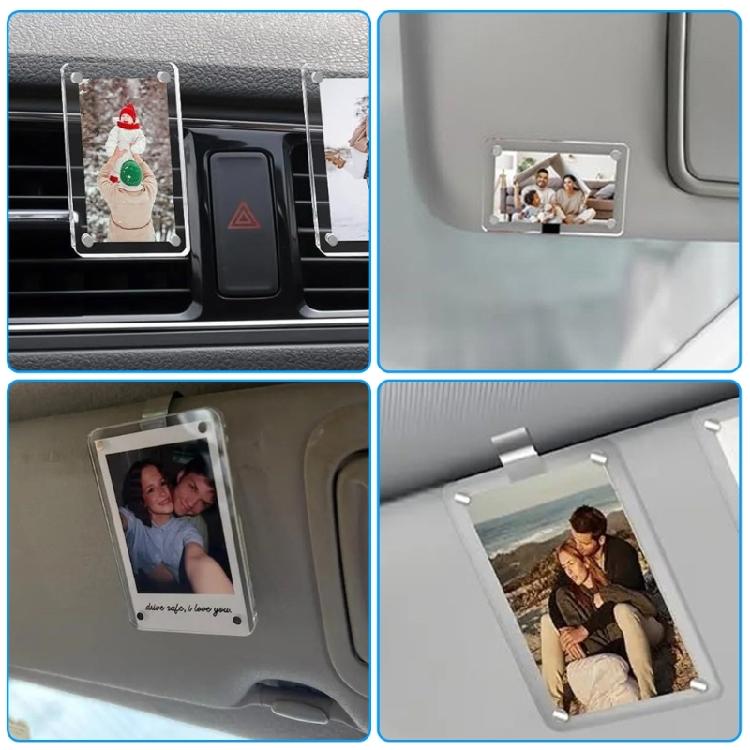 Pack of 3 Quick Install Acrylic Car Sun Visors Photo Clip Holders 3 Inch Universal Multifunction Safe Driving Design