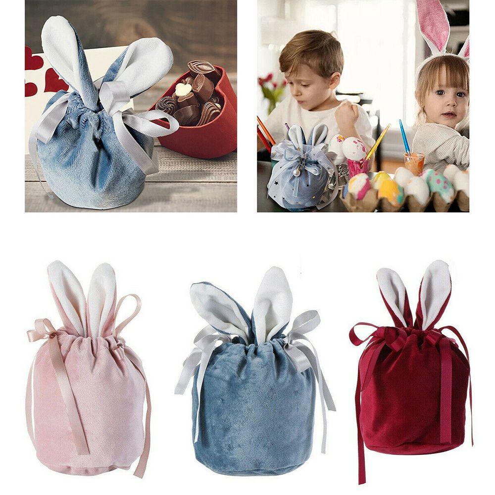 Flannelette Rabbit Ear Gift Bag Bunny Ears Gift Packing Bags Jewelry Organizer  Wedding Supplies