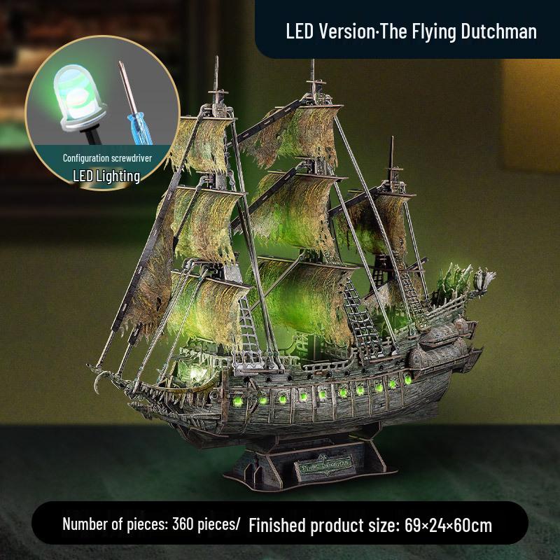 

3D-пазл «Пиратский корабль» Кубик Рубика: Модель Летучего Голландца для взрослых высокой сложности для самостоятельной сборки