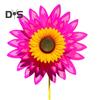 Sunflower Pinwheel 3-Tier Sunflower Garden Wind Spinner Ground Insert Yard Decor Windmill for Patio Lawn Decoration