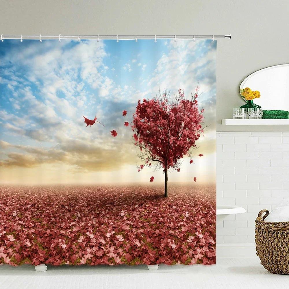 

Flowers Plant Fresh Pattern Shower Curtains Waterproof Fabric Bathroom Decor Shower Curtain Multiple Size 240X180 Bath Screen W60H190(CM)-1 Pcs