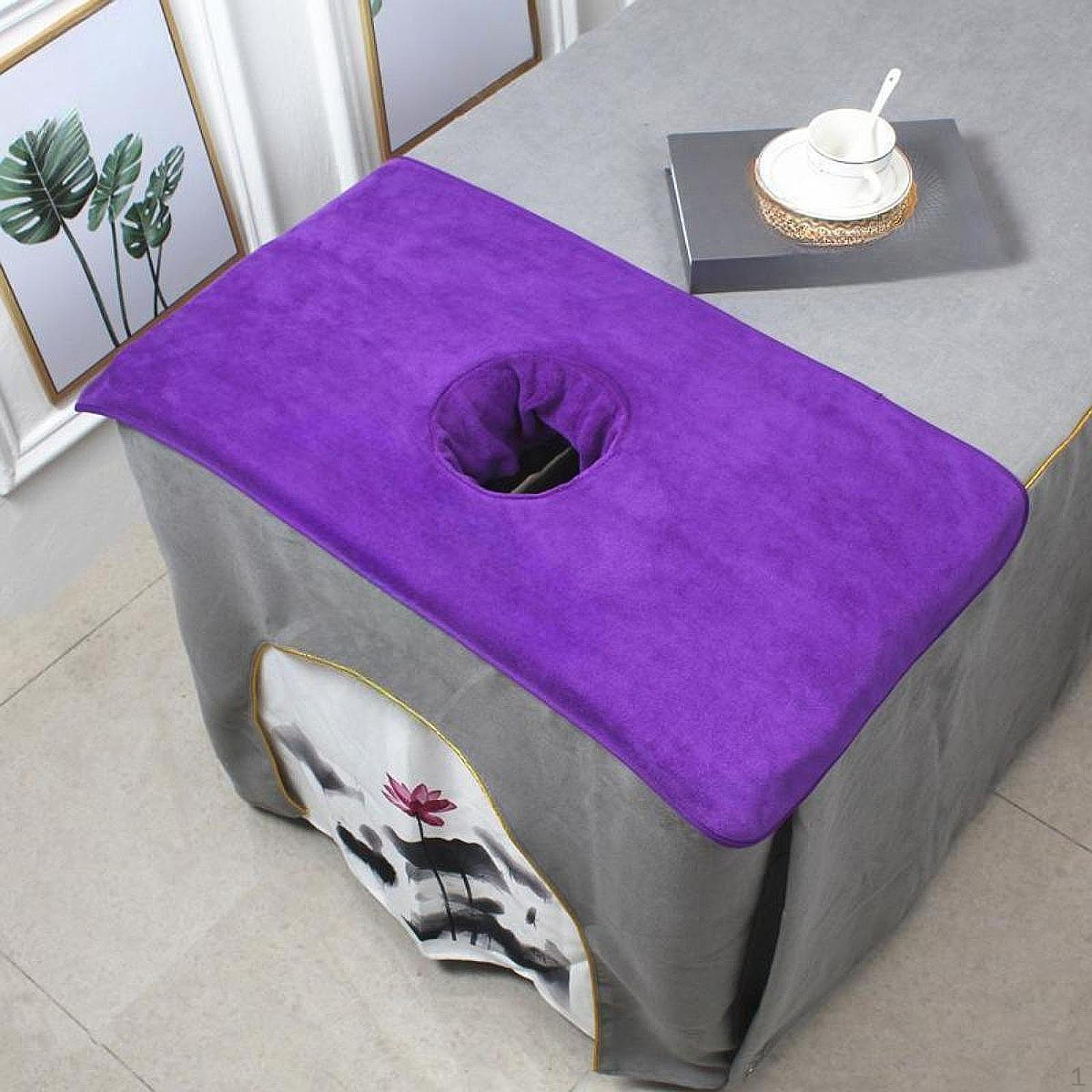 

Полотенце для массажного стола, подушка для лица с отверстием, моющийся защитный чехол для кровати в СПА-салоне, темно-фиолетового