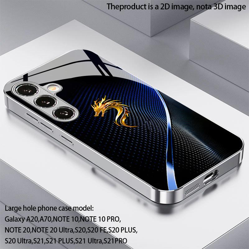 Custodia per Telefono con Motivo a Rete 2D Dorata per Samsung S26 S25 S24 S23 S22 S21 S20 A56 A36 A16 - Copertura Protettiva in Vetro Galvanizzato