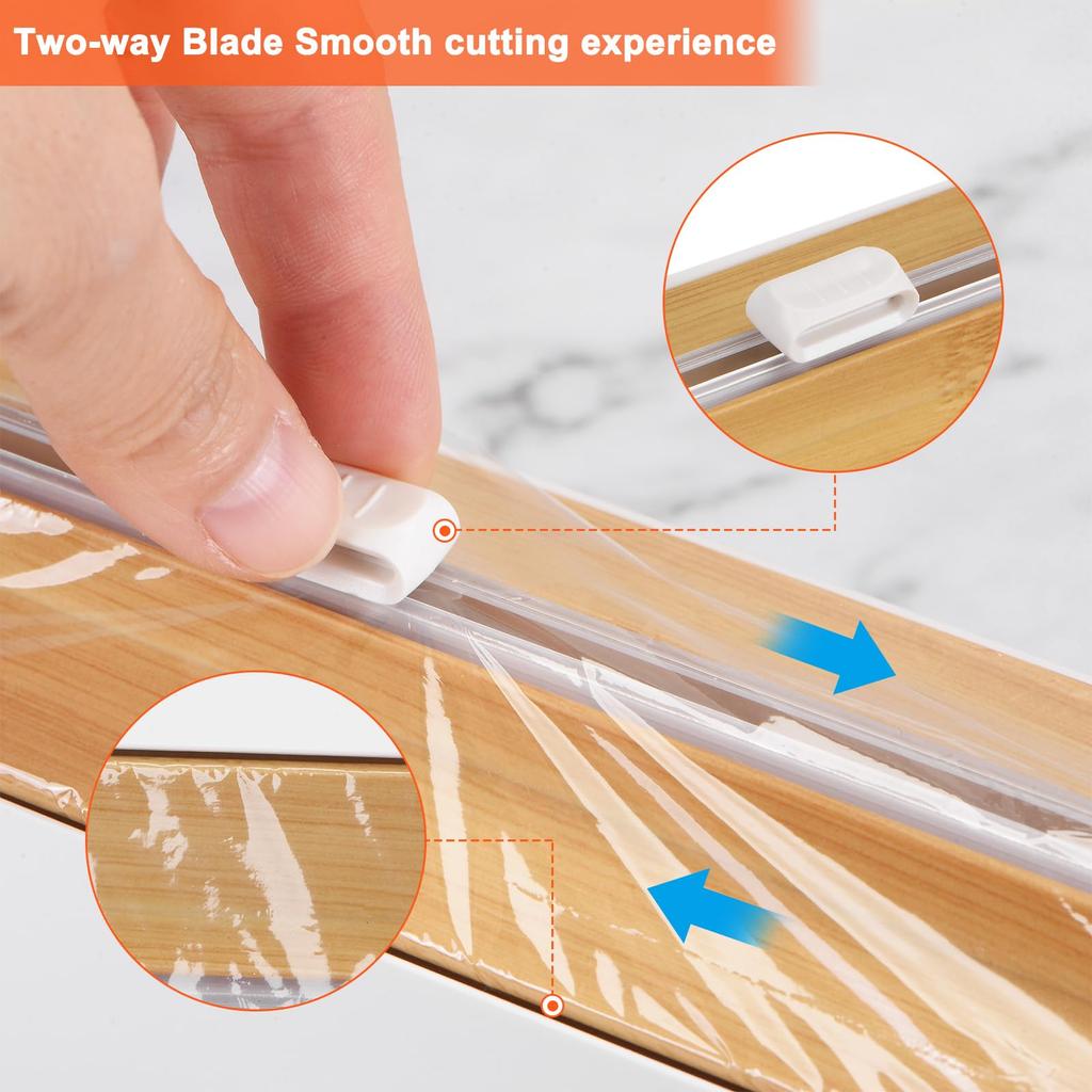 Uxcell Plastic Wrap Dispenser, 31cm X 5.5cm, with Cutter and Magnetic Bottom, for Tin Foil, Wrap, and Aluminum Foil, Wood Color