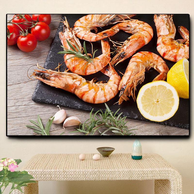 

Морепродукты, зерна, специи, овощи, кухня, кулинария, холст, живопись, постеры и принты, куадрос, настенные художественные картины с едой для гостиной