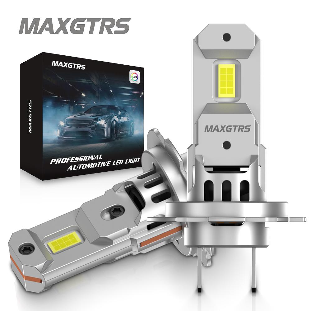 MAXGTRS 2X H7 LED with Fan 20000LM Super Bright Headlight Bulb with Fan Turbo Mini Design Automotive Headlamp 12V 110W