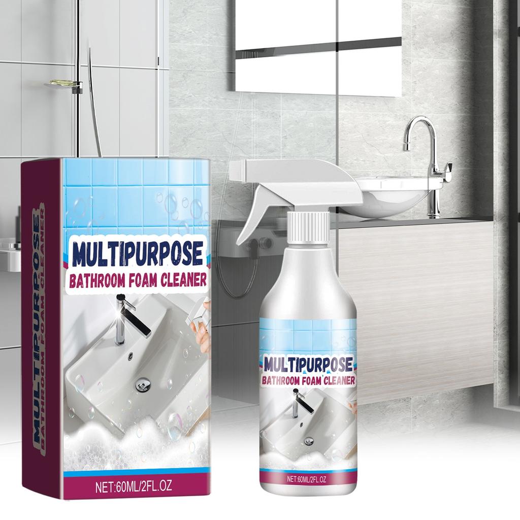 Schaumreiniger fürs Badezimmer, Fleckenentferner für Badezimmer, Glastüren, Badewannen, Fliesen, 60 ml