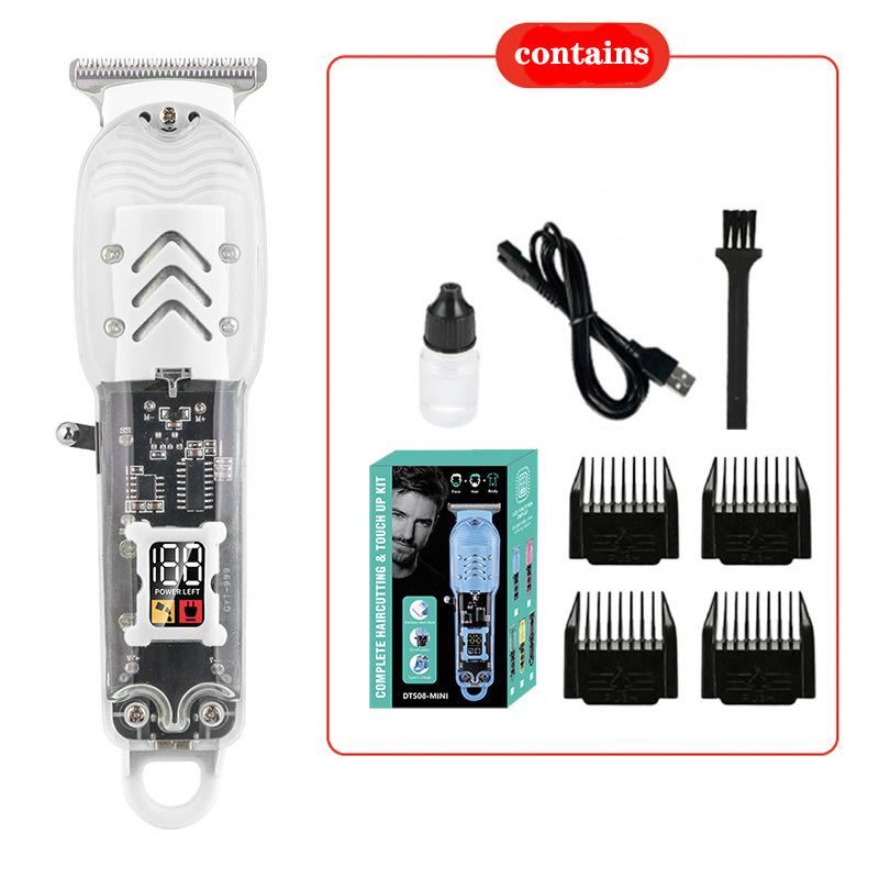 New Model USB Electric Hair Clipper with LCD Display - Professional Transparent Clipper for Barber Shops