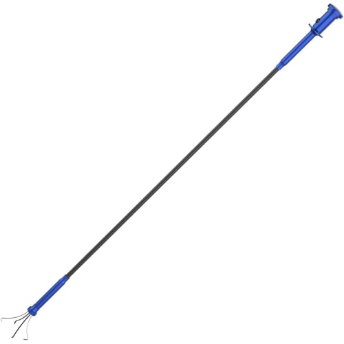 Pickup Tool with LED Light, 4 Magnetic Claws, Flexible, for Removing Dirt, Hair, Cleaning, and Clogs, Red