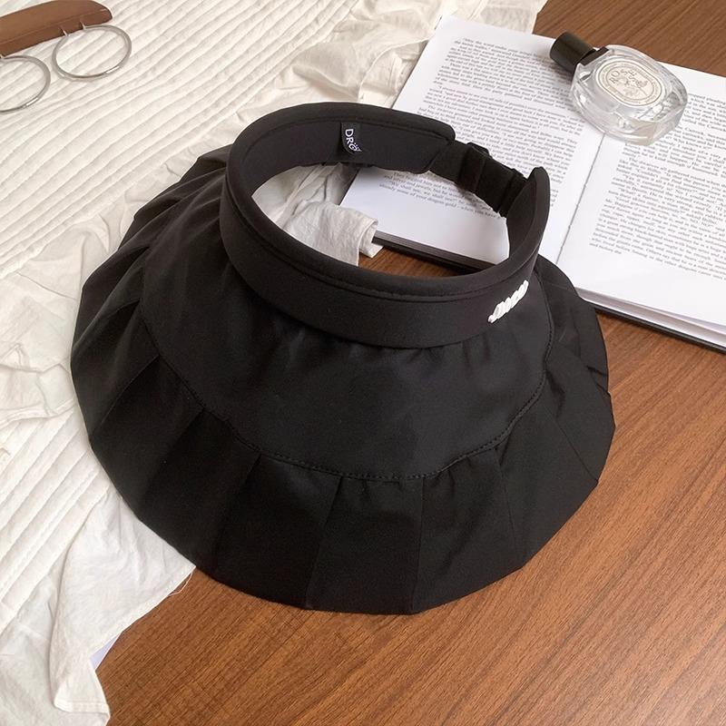 

Новый солнцезащитный козырек из ледяного шелка, шляпа с открытым верхом, детская летняя солнцезащитная шляпа, защита от УФ-лучей для улицы, большие поля чёрный