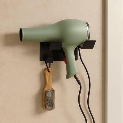 Stainless Steel Hair Dryer Storage Rack Wall Mounted Waterproof Hairdryer Stand Moisture-proof Space Saving Blow Dryer Rack