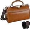 Hirano Mini Dulles Shoulder Made In Japan with Genuine Lightweight and with Mouton Gloves Bags Toyooka-Crafted Bag/Doctor's Bag, Leather, (Chocolate)