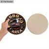 Vintage-Inspired BBQ Area Wooden Sign - Grill-Themed Outdoor Decor with Steak & Tools Imagery - Retro BBQ Decorative Plaque
