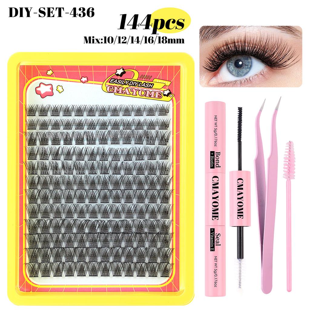 Natural Thick C-Song Single Cluster False Eyelashes 10-18Mmdiy Segmented Multi-Hair Eyelashes
