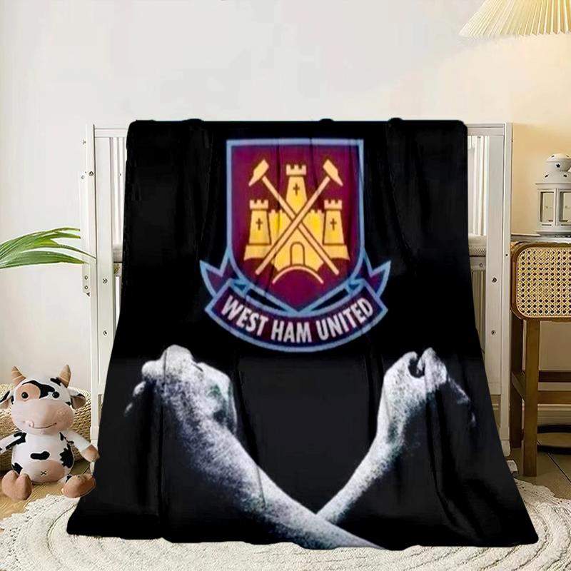 West Fußball Club Decke Flanelldecke für Bett, Sofa, Camping, Wandern, Picknick Zubehör, Geschenk für Familie Fan Geschenke