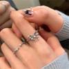 Süßer und cooler Windflüssigkeitsschmetterling Zirkonring, personalisierter vielseitiger Zeigefingerring, Nischen-Design offener Ring