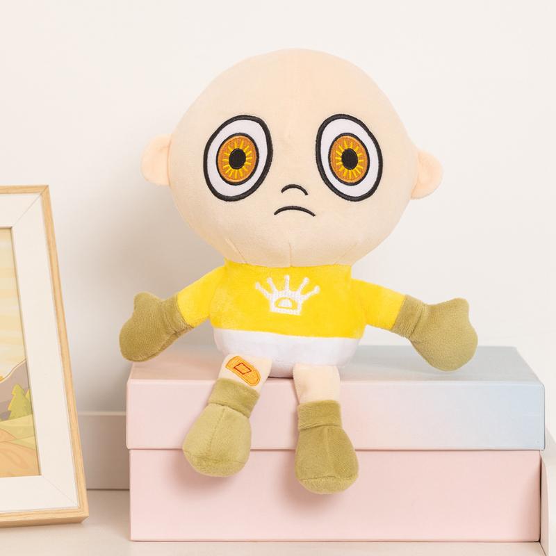 Game Peripheral Plushies Black Suit & Yellow Figure Soft Baby Plush Toy Stuffed Doll For Game Fans