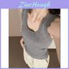 Girl Summer Knit Tank Top With Ice Silk Fabric For Casual Wear