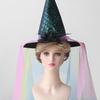 Rose Flower Wizard Cap Foldable Feather Halloween Cap Funny Halloween Witch Hat  Dress Up Headgear
