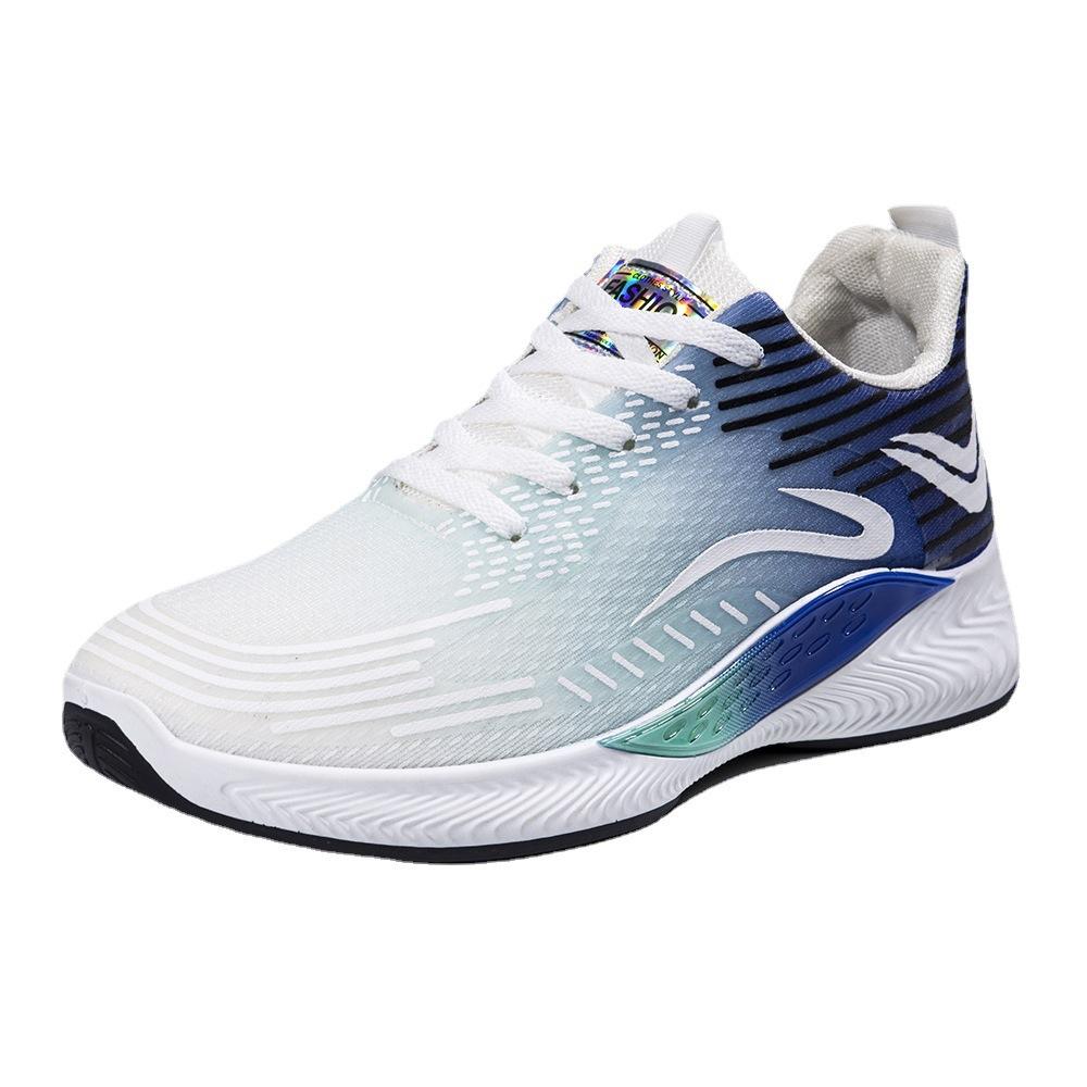 2025 Summer Men's Net Shoes New Breathable Fish Silk Mesh Cushioning Running Men's Shoes Casual Lace-up Mesh Shoes Men's