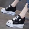 Zapatos de Lona para Mujer Primavera Otoño Calzado Negro para Dama de Plataforma Alta Moda 2025 Calidad Zapato Vulcanizado Diseñador Lujo