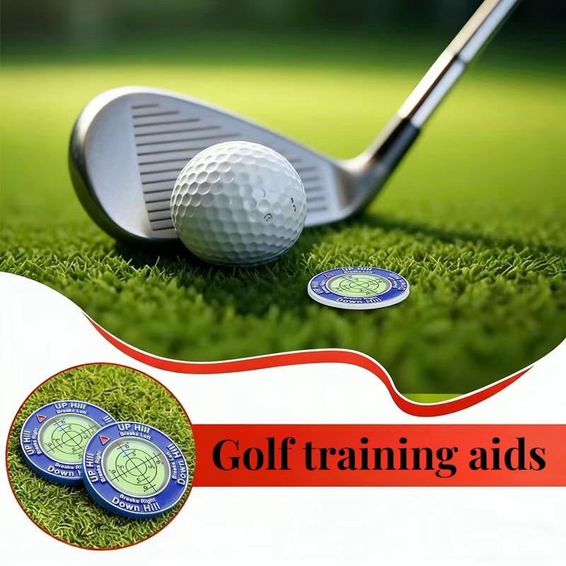 1/2/3Pcs Golf Equipment Golf Putting Reading Aid Bubble Level High Precision Alignment Reader Tools Double-sided Ball Marker 5