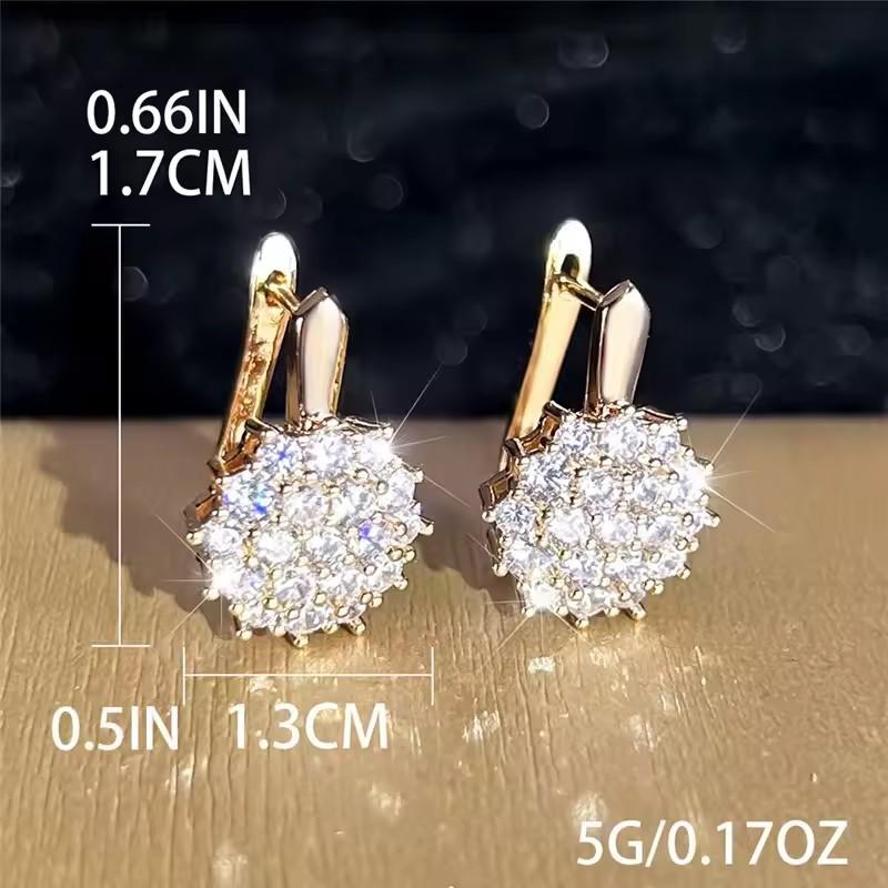 Orecchini a Clip di Moda Francesi Raffinati a Fiore Orecchini Geometrici Personalizzati da Donna