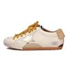 Women's Retro German Trainer: 2025 Genuine Leather Distressed Sneakers with Star, Mandarin Duck Stripe, Flat Bottom, Casual Skate Style