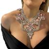 Übertriebene Halskette Große Halskette Mode Luxus Strass-Halskette Voll mit Diamant-Accessoires
