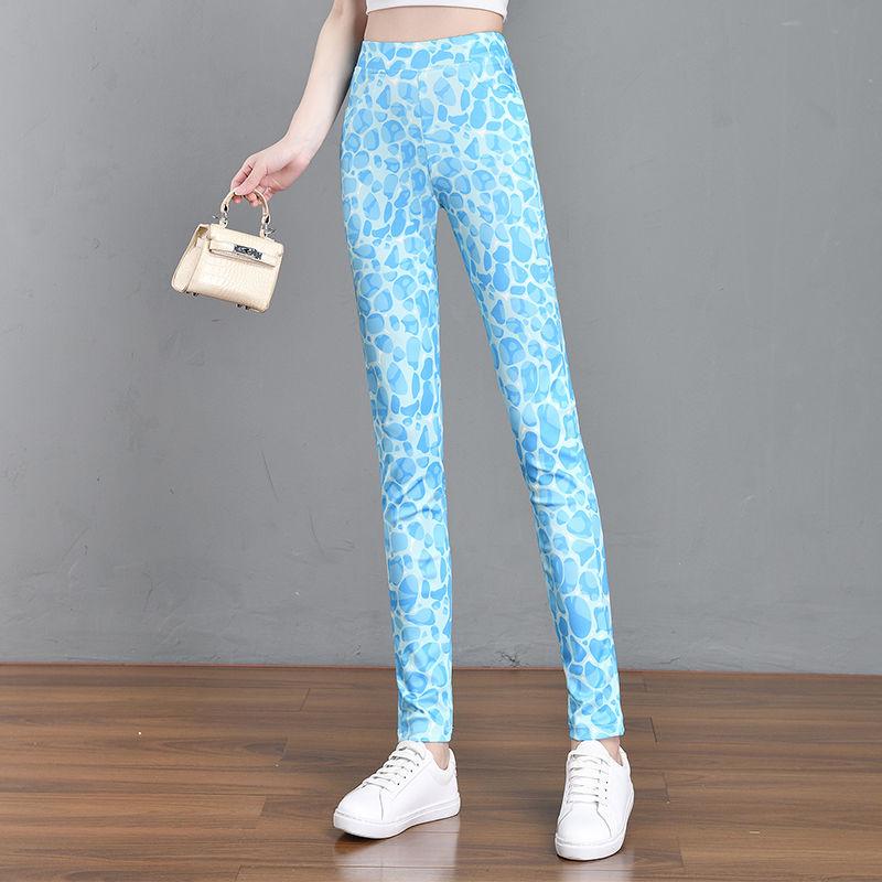 Cuihua 2024 Elastic Waist Slimming Plaid Pencil Pants for Women