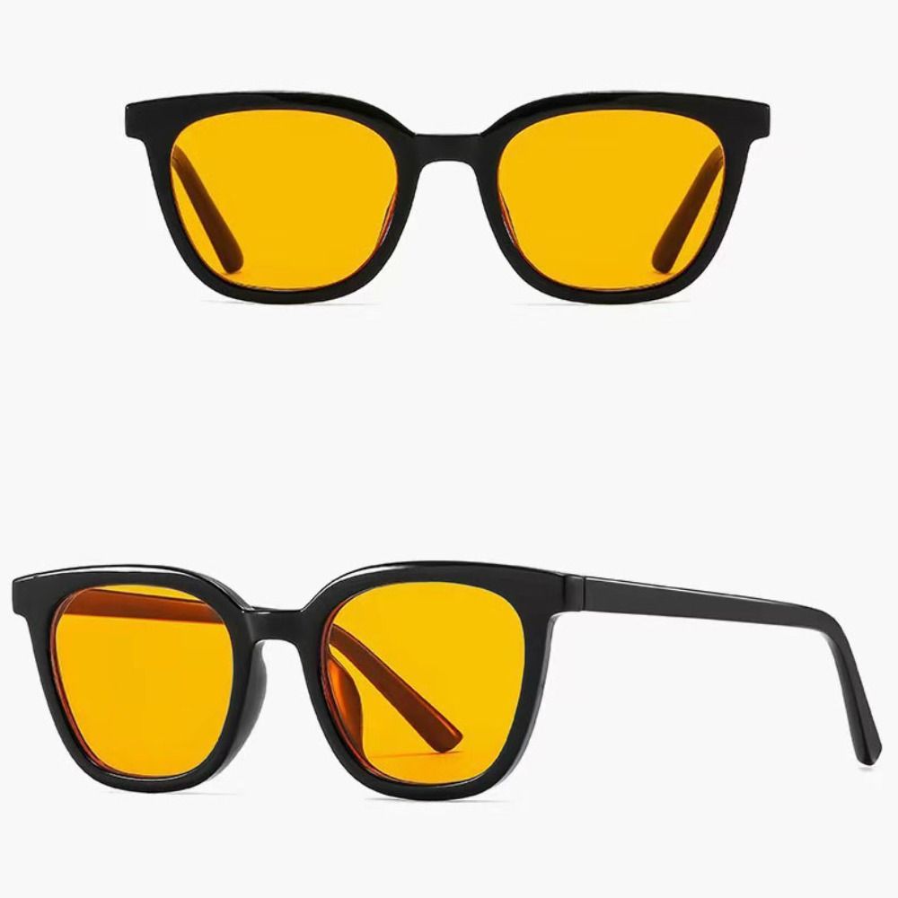 Sun-Protective Black Frame Sunglasses Punk Black Shades Glasses Travel Accessories Eyewear  Beach