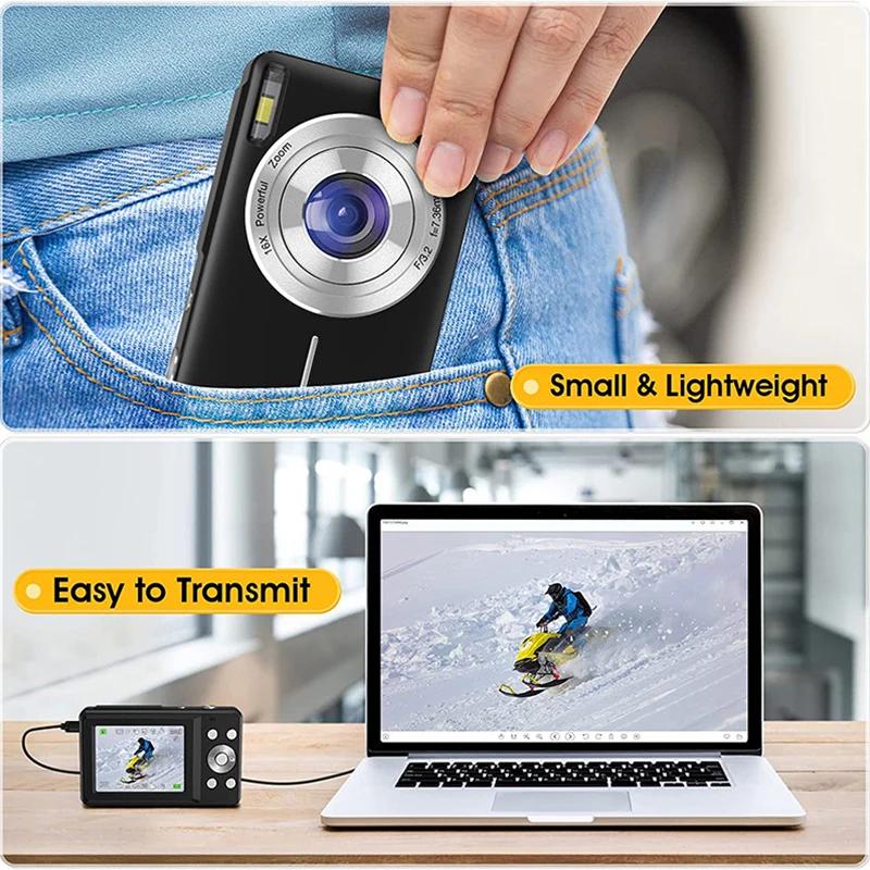 2025 Digital Camera HD 2.4 Inch 1080P Rechargeable Cameras with 16x Zoom Compact Camera for Kid Adult Gift Beginner Photography