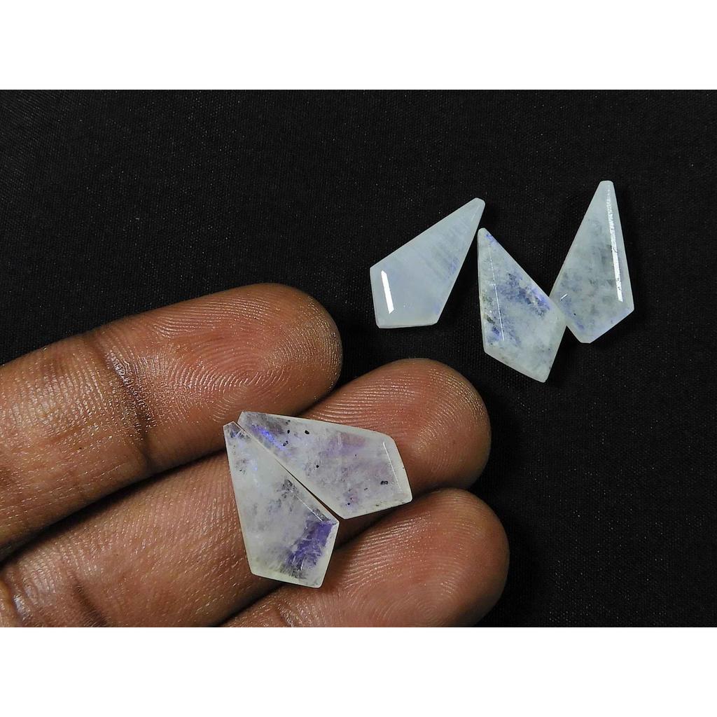 10X20MM Natural Rainbow Moonstone Shield Shape Cut Loose Gemstone 5Pcs Lot RML-927