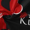 Dark Red And Black Three-Piece Bedding Set with Queen & King Size Featuring Printed English Letters On The Duvet Cover