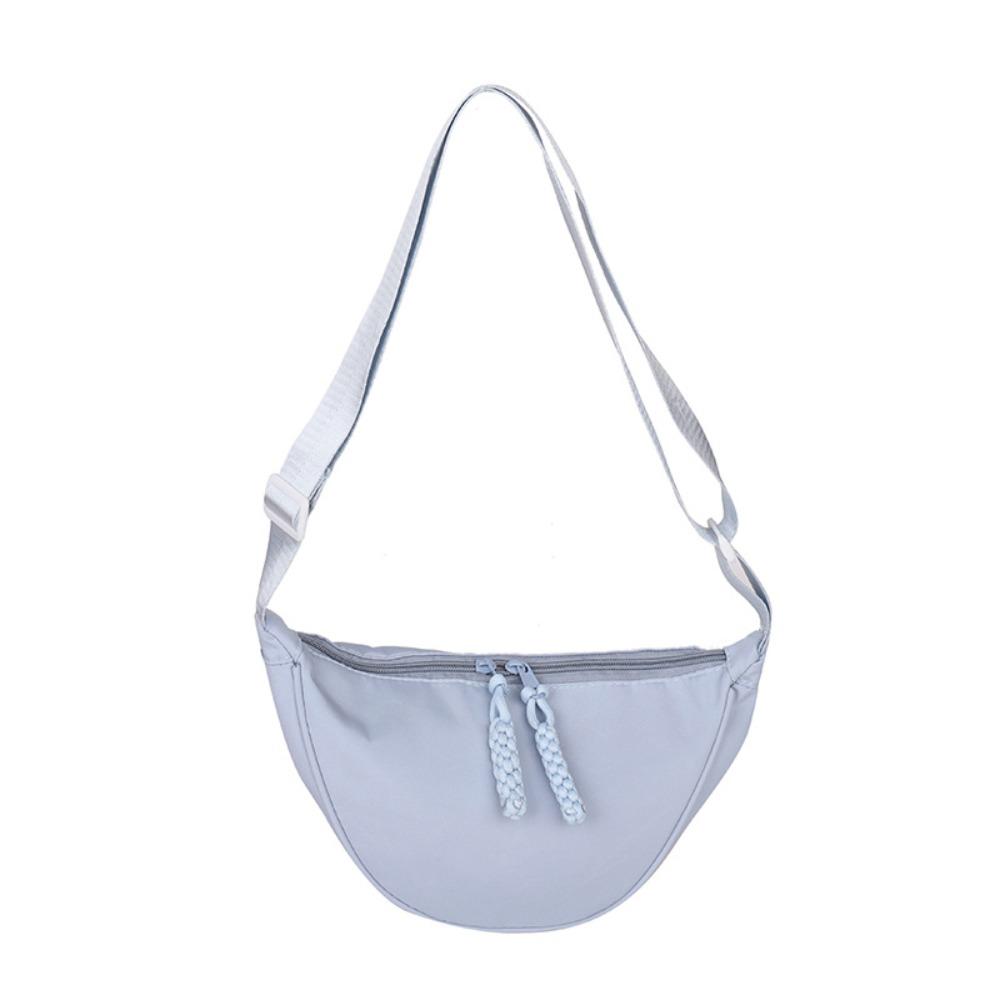 Solid Color Single Shoulder Bags Handbag Half-moon Bag Simple Hobo Crossbody Bag  Unisex