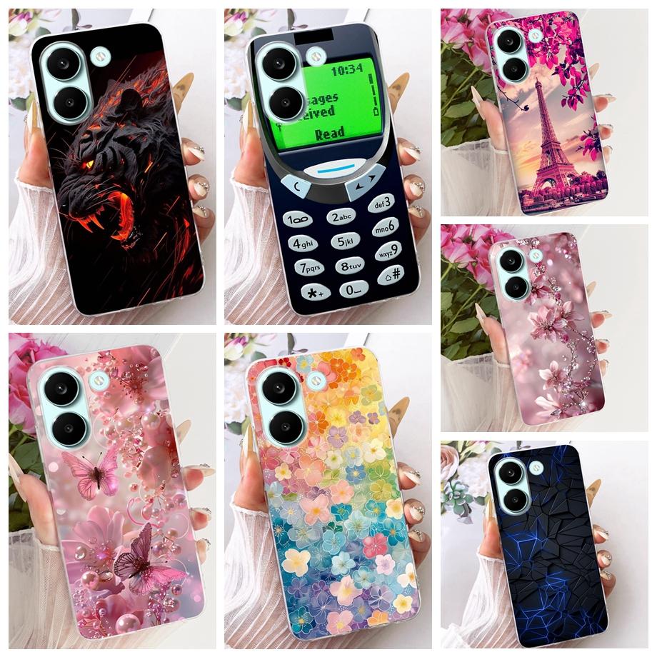 Flower Cartoon Fashion Design Clear Phone Case For Xiaomi Poco X8 Pro Max Redmi Turbo 5 Max Capa Soft Silicone Back Cover Coque