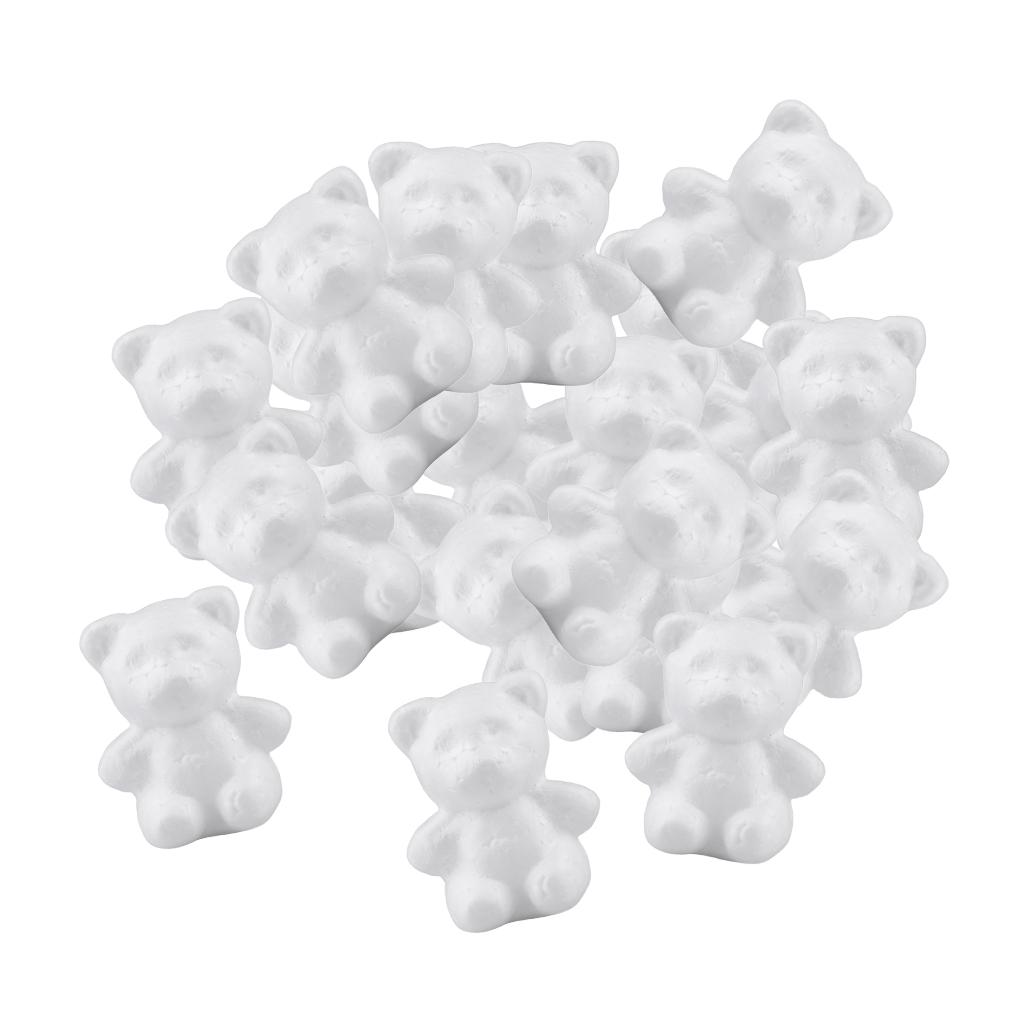 High Density Foam for Craft Bear Ornaments Polystyrene Shape for DIY Modelling and Festive Decorations