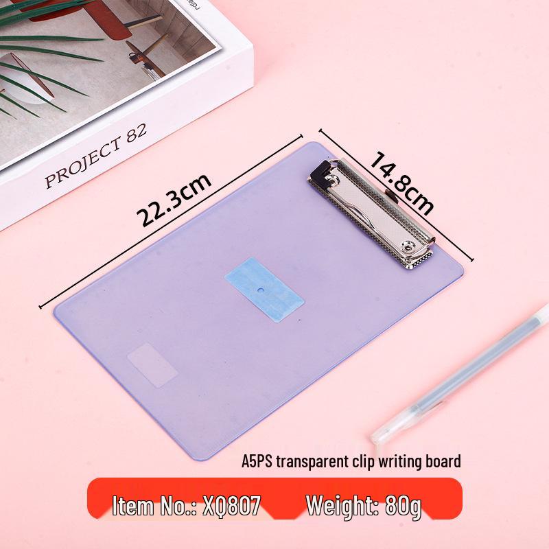 Verdickte Hartplastik-Schreibunterlage mit Klemme