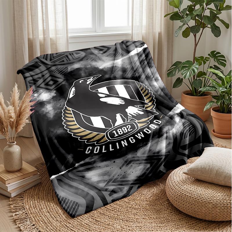 Collingwood Theme Blanket Soft Flannel Blanket Plush Throw Blanket Cozy Sofa Bed Blanket for Home Decor