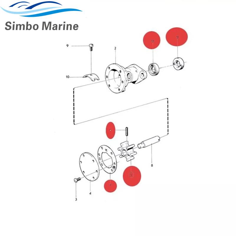 Sea Pump Impeller Kit For Volvo Penta MB10A MD1A MD2A MB10 3586494 807369 833550 875807 876689